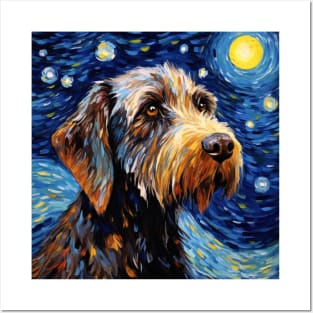 German Wirehaired Pointer in Van Gogh style Posters and Art